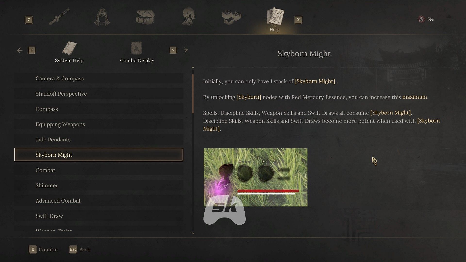 Skyborn Might details (Image via Sportskeeda Gaming // 505 Games)